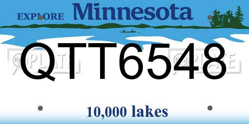 QTT6548 Minnesota License Plate