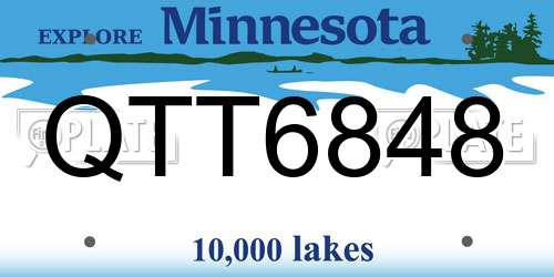 QTT6848 Minnesota License Plate