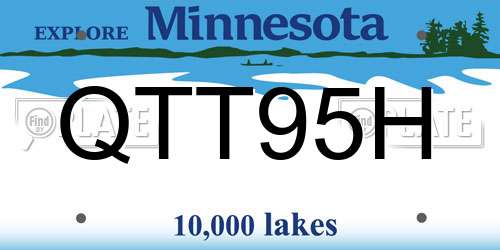 QTT95H Minnesota License Plate