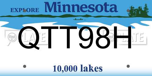 QTT98H Minnesota License Plate