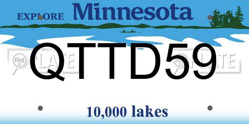 QTTD59 Minnesota License Plate