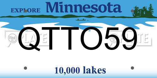QTTO59 Minnesota License Plate