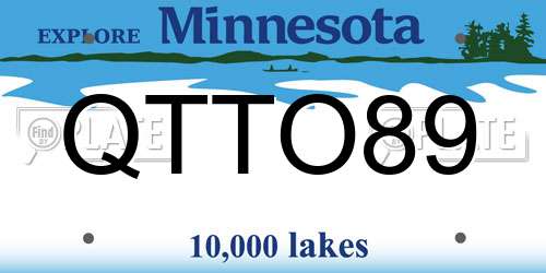 QTTO89 Minnesota License Plate