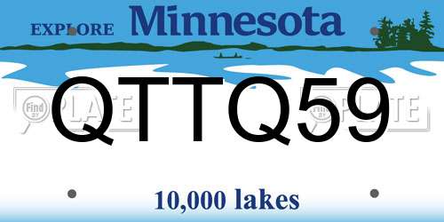 QTTQ59 Minnesota License Plate