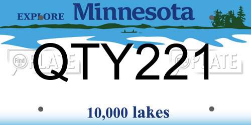 QTY221 Minnesota License Plate