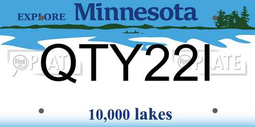 QTY22I Minnesota License Plate