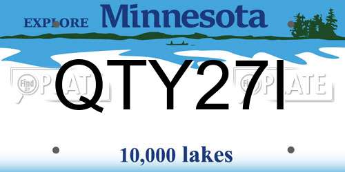 QTY27I Minnesota License Plate