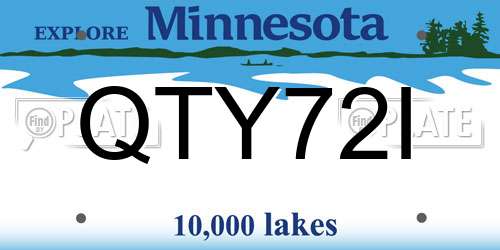 QTY72I Minnesota License Plate