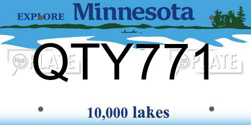 QTY771 Minnesota License Plate