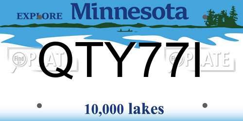 QTY77I Minnesota License Plate