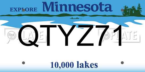 QTYZ71 Minnesota License Plate