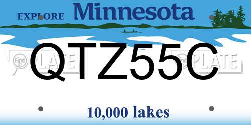 QTZ55C Minnesota License Plate