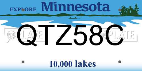 QTZ58C Minnesota License Plate