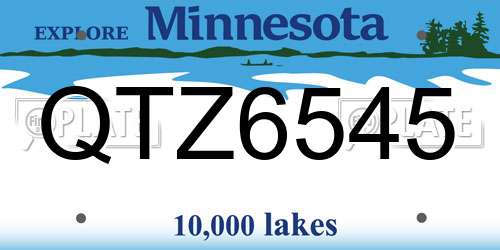 QTZ6545 Minnesota License Plate