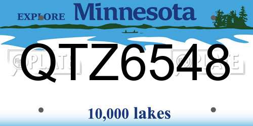 QTZ6548 Minnesota License Plate