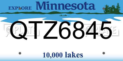 QTZ6845 Minnesota License Plate