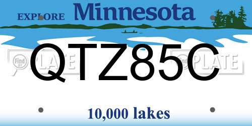 QTZ85C Minnesota License Plate