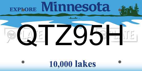 QTZ95H Minnesota License Plate