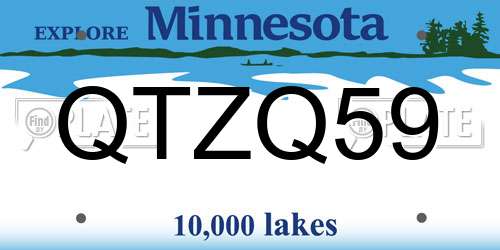 QTZQ59 Minnesota License Plate