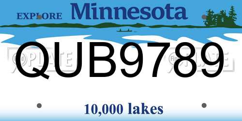 QUB9789 Minnesota License Plate