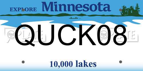 QUCK08 Minnesota License Plate
