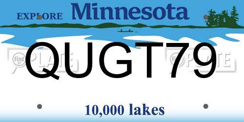 QUGT79 Minnesota License Plate