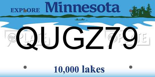 QUGZ79 Minnesota License Plate