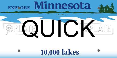 QUICK Minnesota License Plate