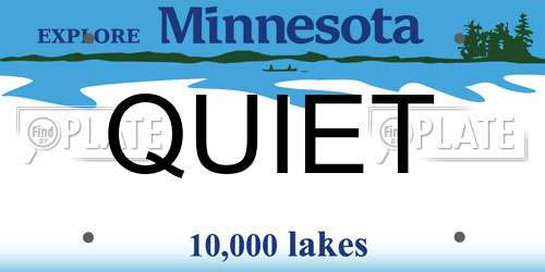 QUIET Minnesota License Plate