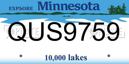 QUS9759 Minnesota License Plate