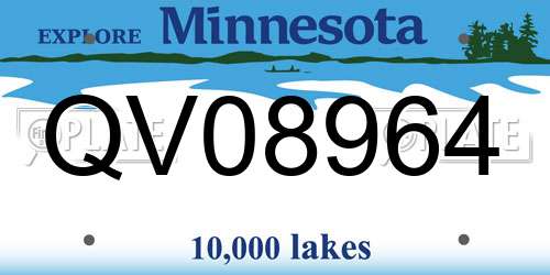 QV08964 Minnesota License Plate