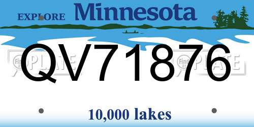 QV71876 Minnesota License Plate