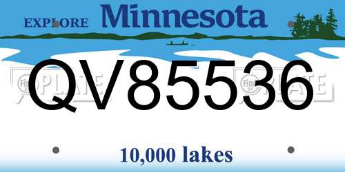 QV85536 Minnesota License Plate