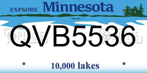 QVB5536 Minnesota License Plate