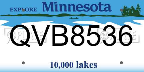 QVB8536 Minnesota License Plate