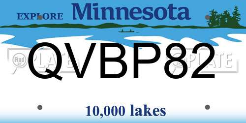 QVBP82 Minnesota License Plate