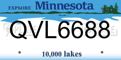 QVL6688 Minnesota License Plate