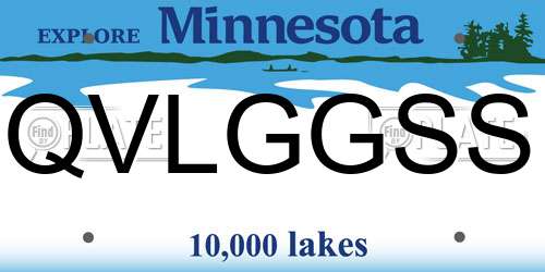 QVLGGSS Minnesota License Plate