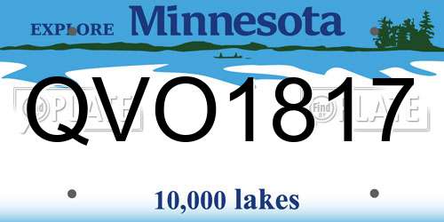 QVO1817 Minnesota License Plate