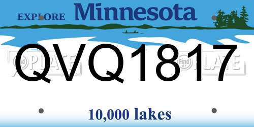 QVQ1817 Minnesota License Plate