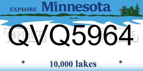 QVQ5964 Minnesota License Plate