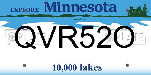 QVR52O Minnesota License Plate