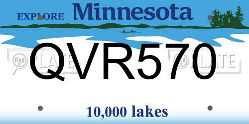 QVR570 Minnesota License Plate