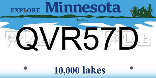 QVR57D Minnesota License Plate