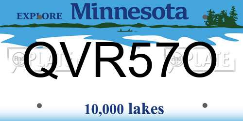 QVR57O Minnesota License Plate