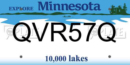 QVR57Q Minnesota License Plate