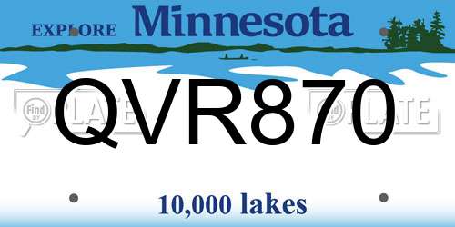 QVR870 Minnesota License Plate