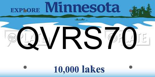 QVRS70 Minnesota License Plate