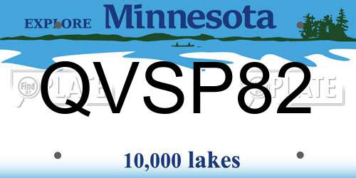 QVSP82 Minnesota License Plate