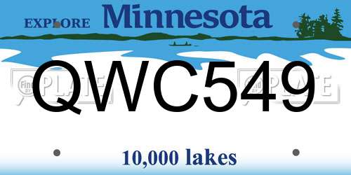 QWC549 Minnesota License Plate